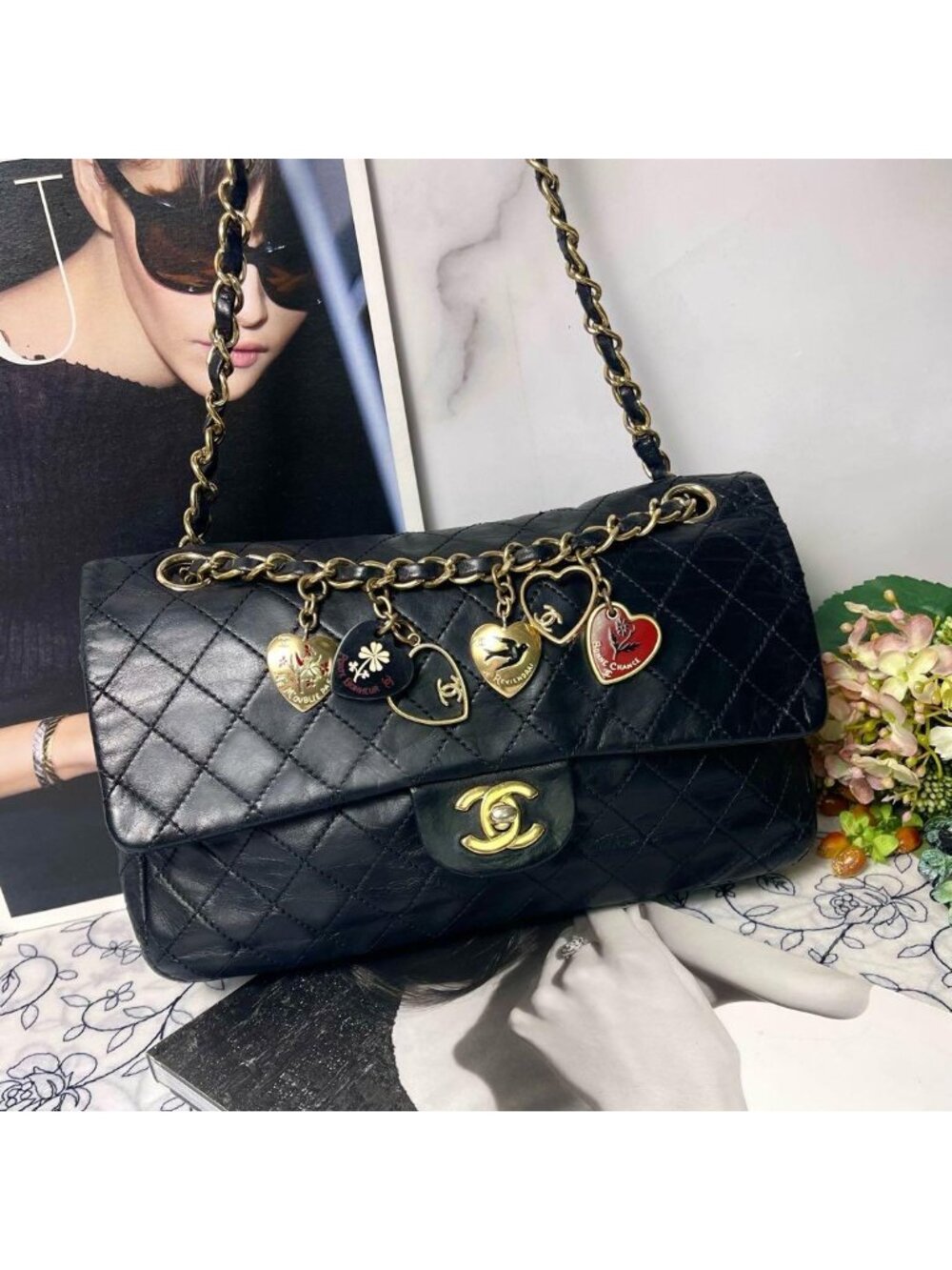 Chanel Double Flap Quilted Valentine Bag